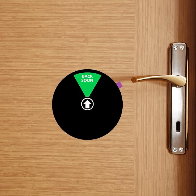 Office Door Sign, 6 Inch, Do Not Disturb, Come in Welcome, Back Soon, in A - Image 7