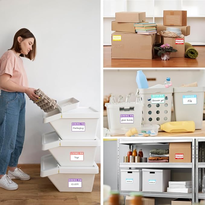 Azureal 540 PCS Moving Labels, 10 Color Coded Moving Stickers Including Fragile - Image 6