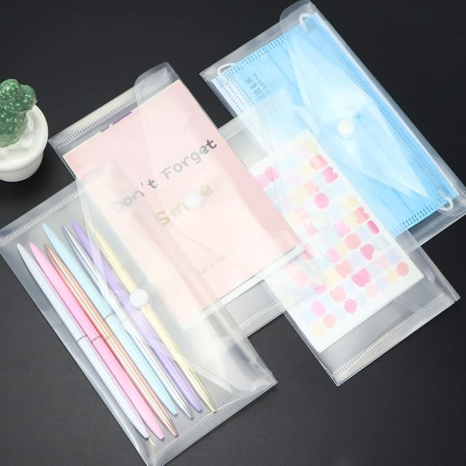 Plastic Envelopes 10 Pack Clear Document Folders，Plastic Envelopes - Image 5