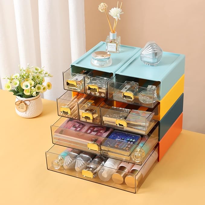 OSteed Spacious Desktop Storage Box, 2 Large Storage Drawers, Stackable Office - Image 7