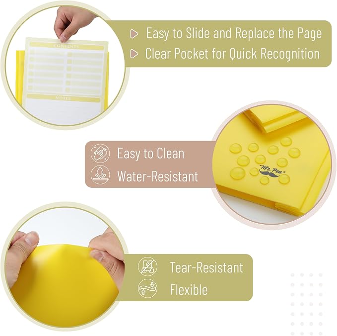 Mr. Pen- Plastic Folders with Pockets and Prongs, 24 Pack, Letter Size | Yellow - Image 5