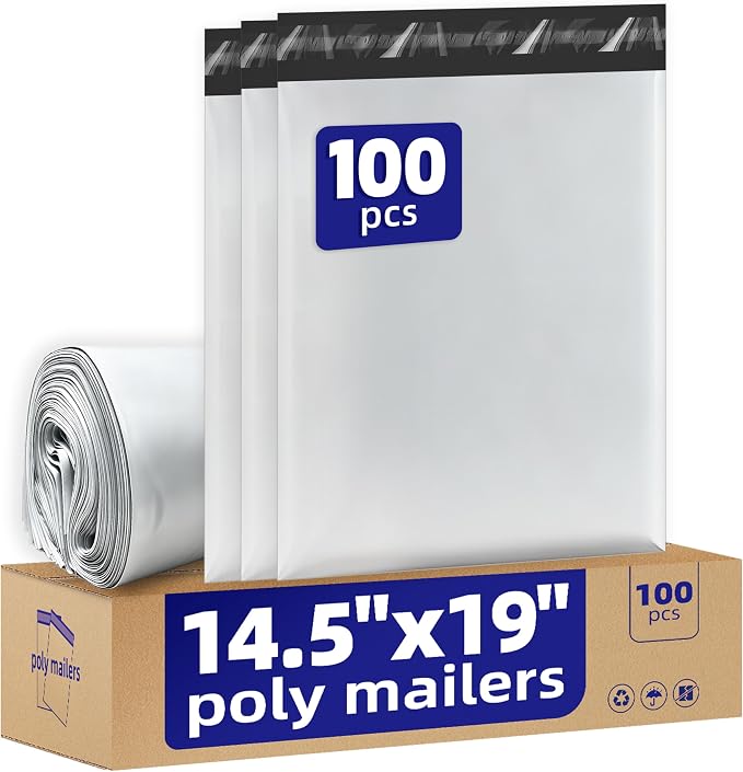 100pcs Poly Mailers 14.5x19 For Ecommerce Shipping, Online Retail Packaging by WeenonAudio