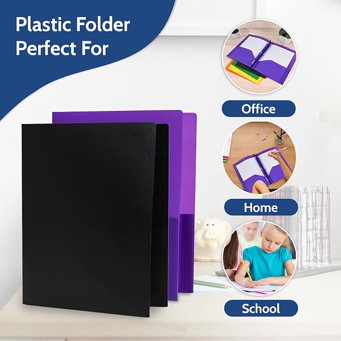 24 Pack White Plastic Folders - Image 4