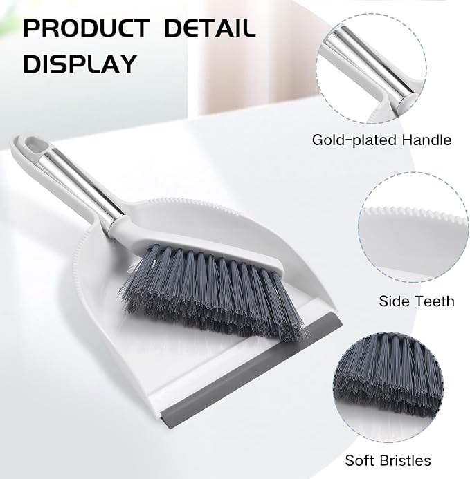 NACENA Mini Broom and Dustpan Set, Small Dust Pan and Brush Set - Image 5