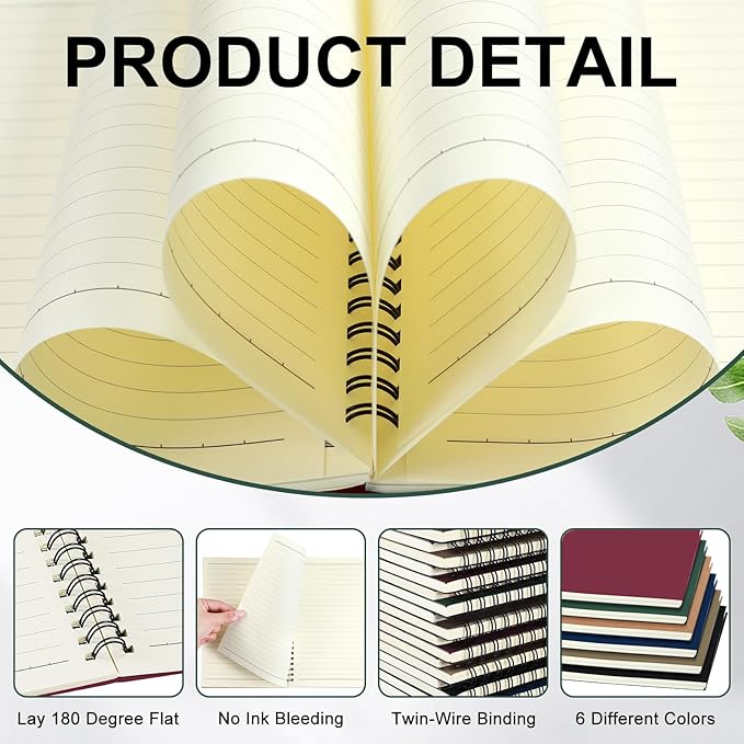 Spiral Notebook Bulk A5 College Ruled Journals Notebooks Lined 8.3 x 5.5 Inch Note Books Writing Thick Paper Notebook for Christmas Office Business School Gifts Supplies(Classic Colors, 72 Pcs)-DeskLoop Office