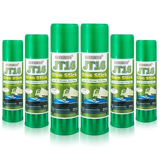 Geeetech 6pc 3D Printer Glue Sticks, 3D Printer Bed Adhesive for Hot Bed Printing, 36 Gram Each, Washable, PVP Solid 3D Print Glue Stick 3D Gloop for PLA/ABS/PETG/PC/PA/TPU-DeskLoop Office