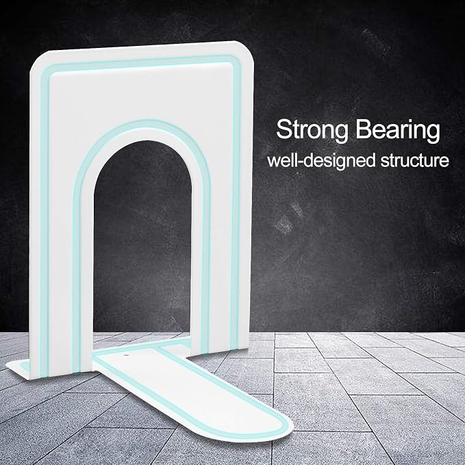 HappyHapi Book Ends, Non-Skid Metal Bookend Supports - Image 3