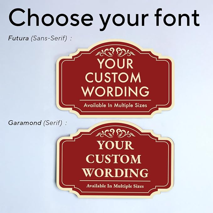 Custom Red Decorative Outdoor Metal Sign, Personalized Aluminum Design 2 Red - Image 9