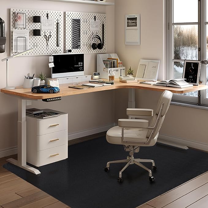 Office Chair Mat for Hardwood Floor: 63" x 51" Extra Large Black Office Chair - Image 9