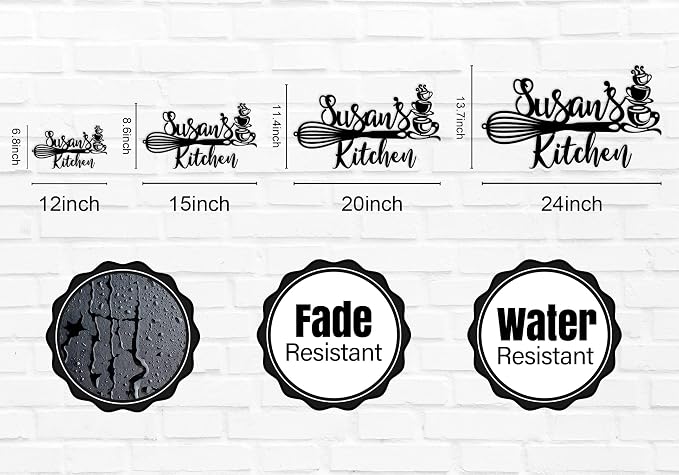 Custom Kitchen Name Sign, Personalized Kitchen Metal Sign, Kitchen Art Wall - Image 6