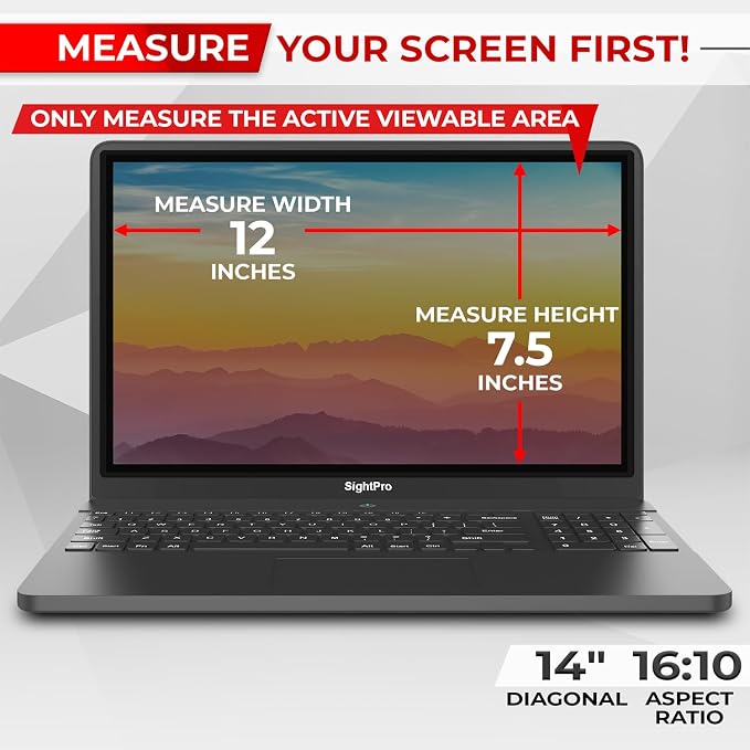 SightPro Magnetic Laptop Privacy Screen 14 Inch 16:10 - Image 2