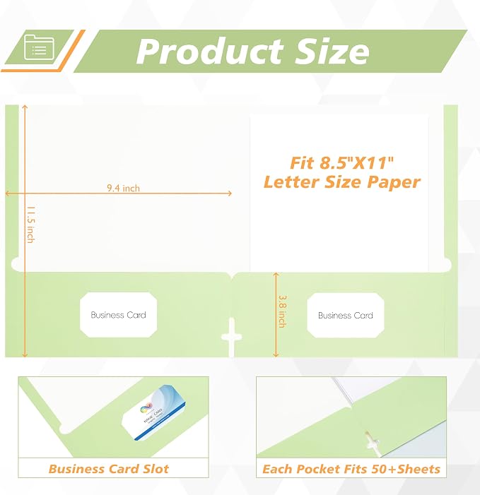 50 Packs Two Pocket Folders, Two Pocket File Folders - Image 2