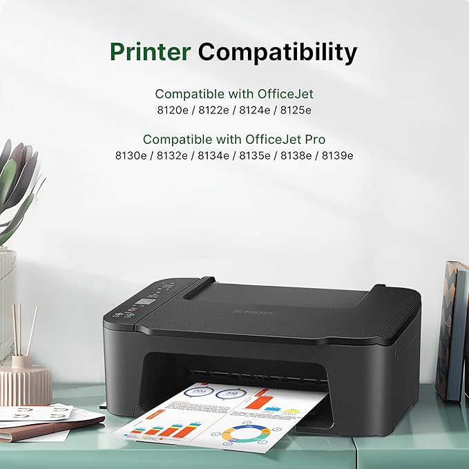 923 Ink Cartridges Combo Pack Without Chip High Yield Compatible for HP 923 Ink Cartridges 923XL Work for OfficeJet Pro 8130e 8135e 8139e 8138e 8120e 8122e 8124e (4 Pack, Black Cyan Magenta Yellow)-DeskLoop Office