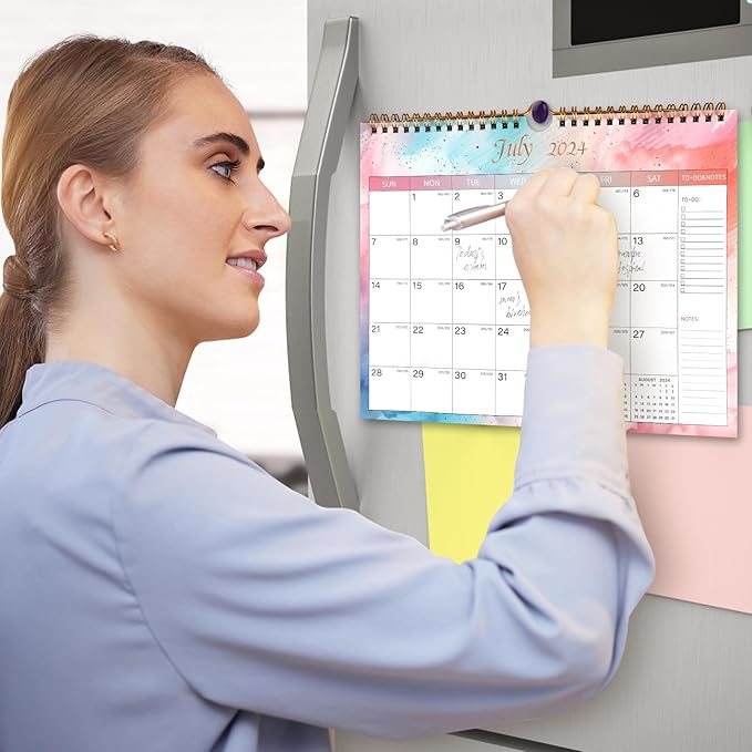 Lbylyhxc 2024-2025 Calendar - Includes July 2024 to December 2025-18 Monthly Wall Calendar 2024-2025, 11 x 8.5 Inches.Thick Paper with Julian Dates and Block for New Year and Christmas Presents (2024-2025 wall calendar colorful)