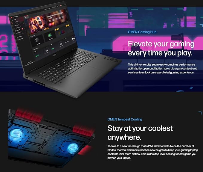 HP OMEN AI Gaming Laptop 17.3" QHD 240Hz IPS Display w/DKZ USB Port Expander - Image 3