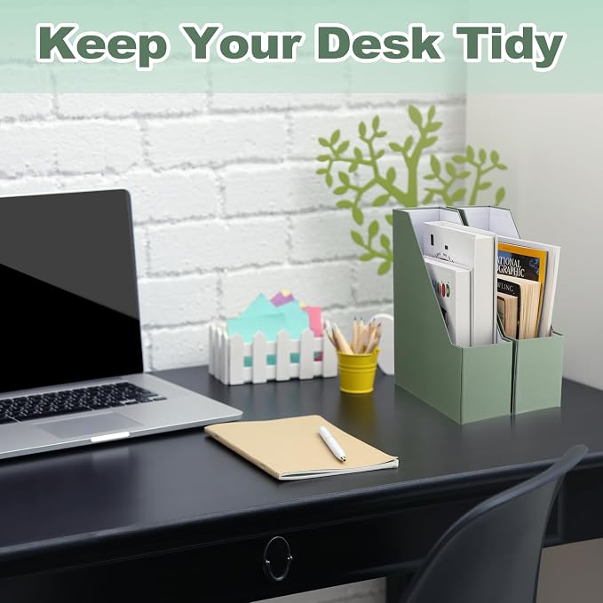 Feifeiya Magazine File Holder Set of 6 Stylish Sturdy Cardboard File Boxes Desk - Image 6