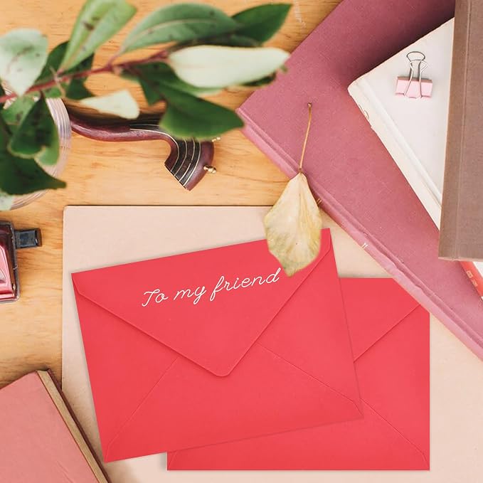 200 Pack Red A7 Envelopes, Christmas New Years Greeting Card Envelopes Self Seal - Image 2