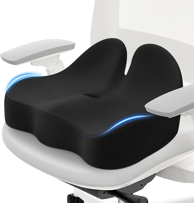 Cushzone Seat Cushion, Memory Foam Office Chair Cushions, Ergonomic Curved by CushZone