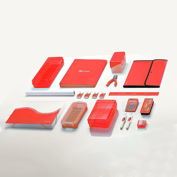 Square Flap Document Holder Red, Expanding File Folder, A4 Letter Size Reusable - Image 7