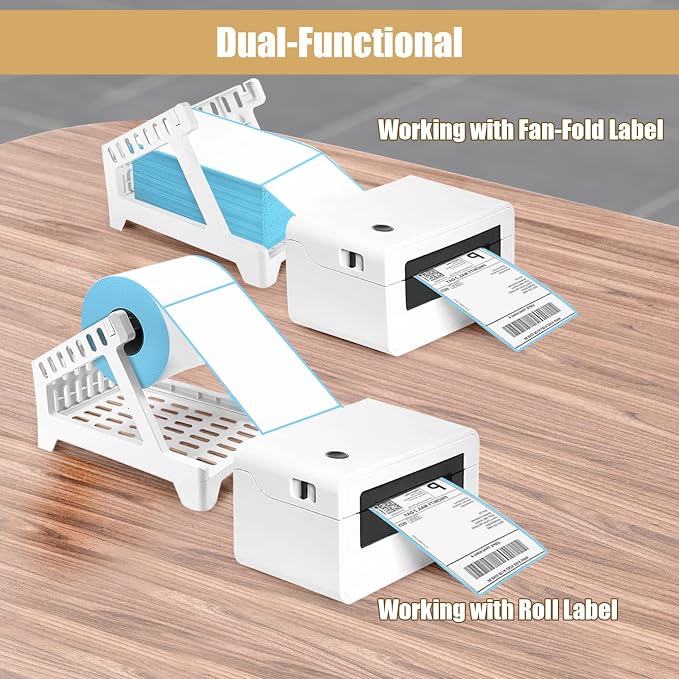 Ctemnpho Large Label Holder for Rolls & Fan-Fold Label Basket Stand for Desktop - Image 5