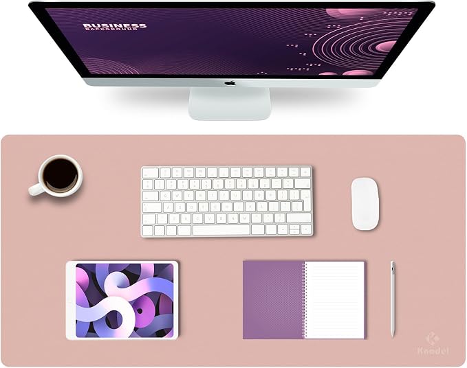 K KNODEL Large Office Leather Desk Mat, Mouse and Keyboard Pad, Computer and by K+KNODEL