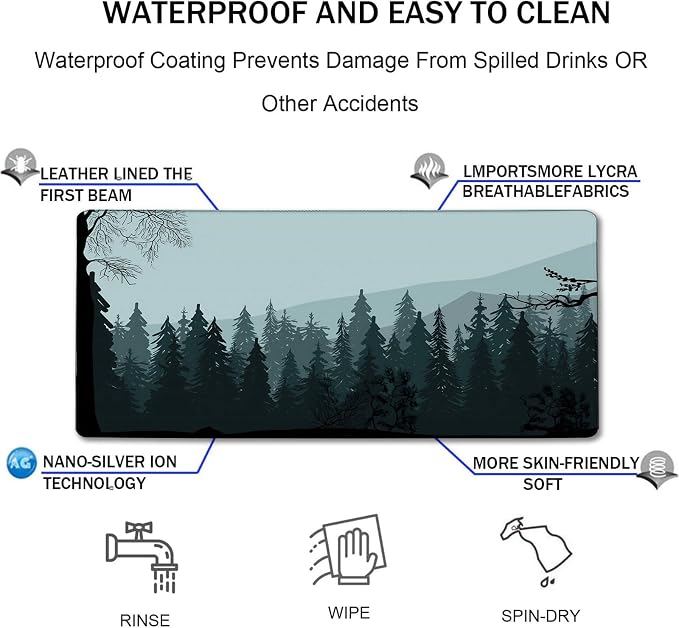 Mouse Pad Forest Background Pattern, Large Mouse Pad - Image 4