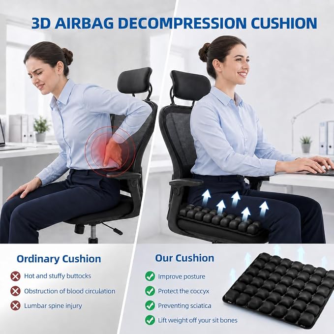 Inflatable Seat Cushion with Press-to-Inflate Design, Airplane Seat Cushion - Image 2