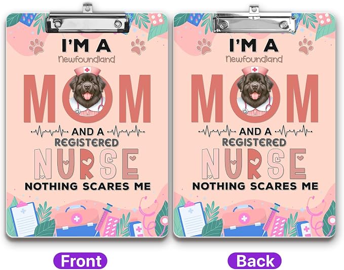 I'm a Newfoundland Mom and a Registered Nurse Nothing Scares Me Acrylic - Image 2