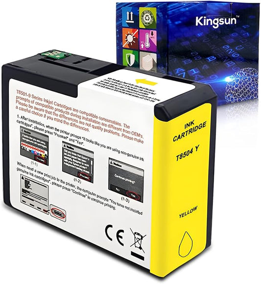 T850 Ink Cartridge T8504 T850400 Remanufactured Work for SureColor P800 (1-Pack, Yellow)-DeskLoop Office