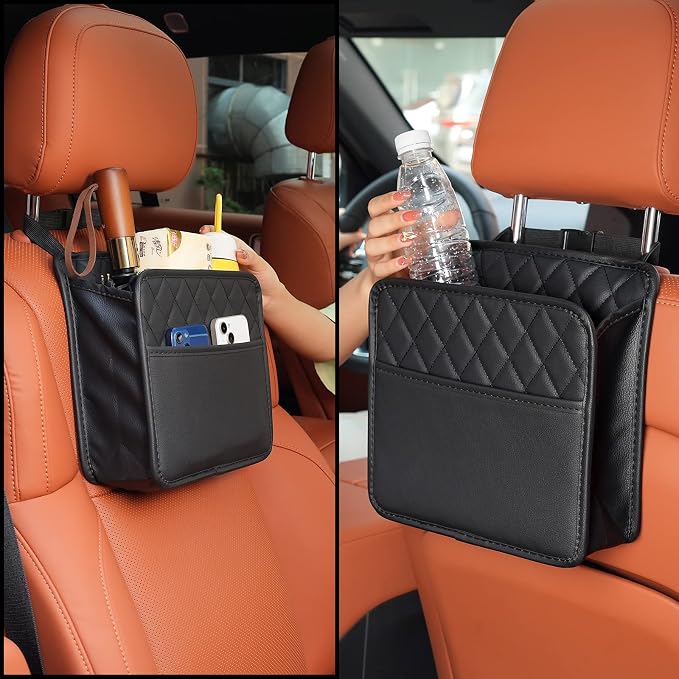 FrgKbTm 2Pack Car Seat Back Hanging Bag Car Document Holder Multi-Pocket Bottle - Image 2
