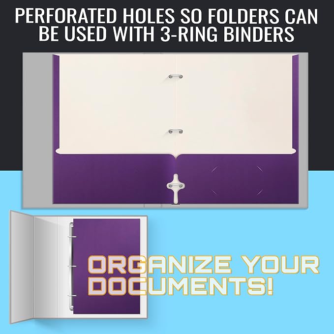 Better Office Products Two Pocket Portfolio Folders, Letter Size Paper Folders - Image 5