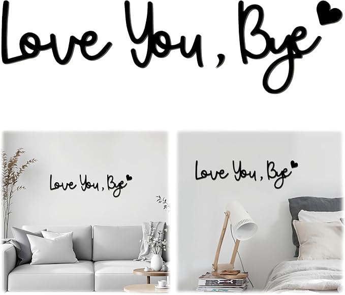 Love You Bye Wood Sign Home Decor, Above Door Topper Decoration, Boho Decor by BADAO