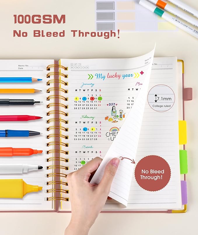 Hardcover Spiral Notebook 8.5"x11" Journal - Image 6