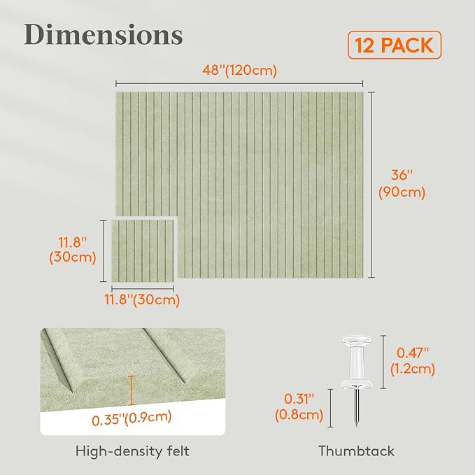 Lifewit Felt Slatted Bulletin Board, 12 Pack Self-Adhesive Panel, Cork Board - Image 3