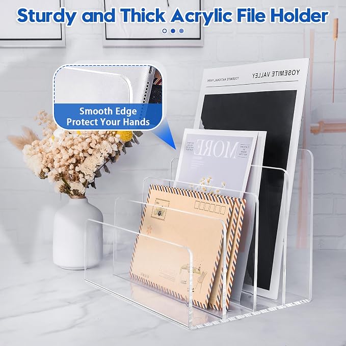2PCS Clear Acrylic File Organizer - Image 3