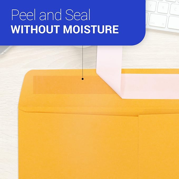6x9 Expanding Manilla Envelopes Self Seal, 25 Pack Goefun Small Yellow Mailing - Image 5