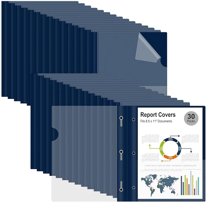 Ndsox 30 Packs Clear Front Report Covers by NDSOX