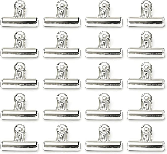 Large Bulldog Clips, 2.2 Inch, 56 mm, Hinge Paper Clips, Metal Clamps by Panpub
