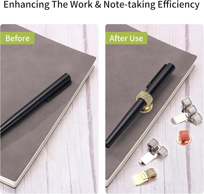 PATIKIL 2Pcs Metal Pen Clip Holder, Adjustable Loop Pen Pencil Organizer - Image 4