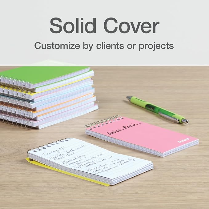 Oxford Spiral Memo Pads, Top Wire Bound, 3 x 5 Inch Pocket Notepad, College - Image 5