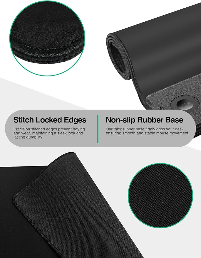 Mouse Pad with Magnetic Wireless Charging, Large Desk Mat, Non-Slip Mouse Mat - Image 5