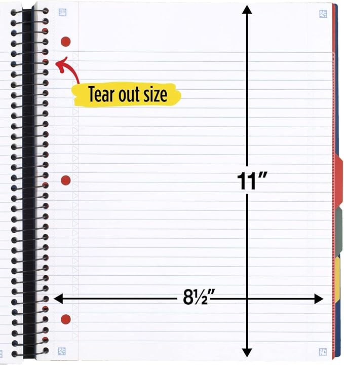 Five Star Advance Spiral Notebook + Study App, 3 Subject, College Ruled Paper - Image 3