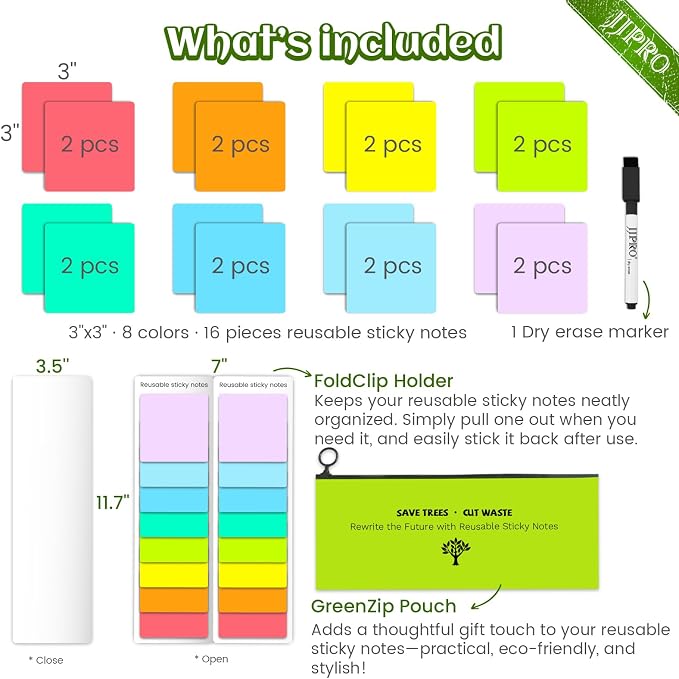 JJPRO Dry Erase Sticky Notes - Image 2