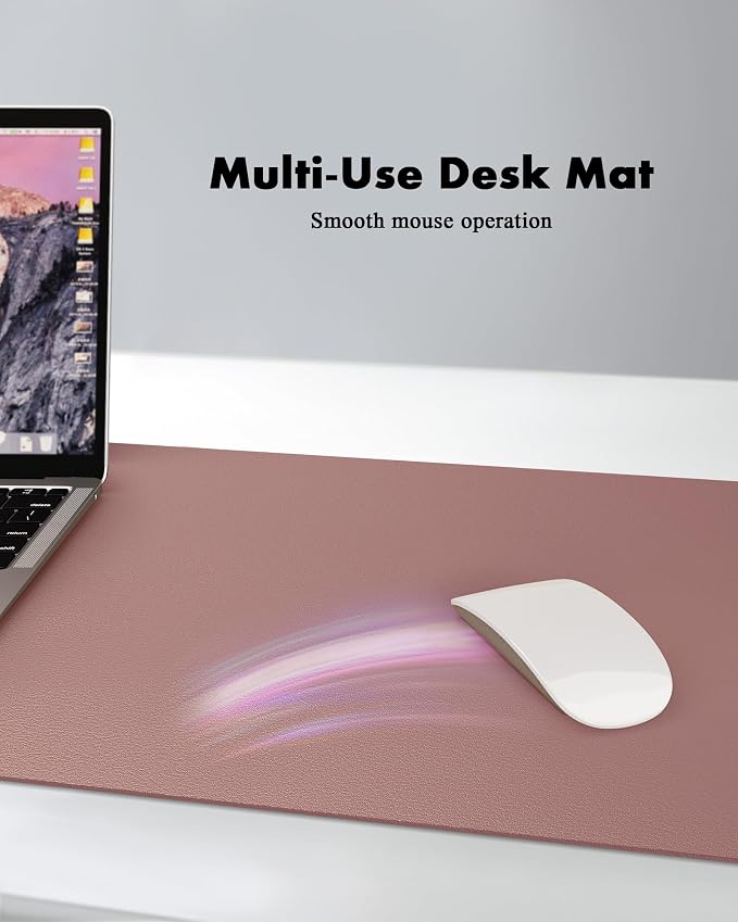 YSAGi Double-Sided Desk Pad, 23.6"x13.7" Leather Desk Mat, Eco Cork Desk Pad - Image 5