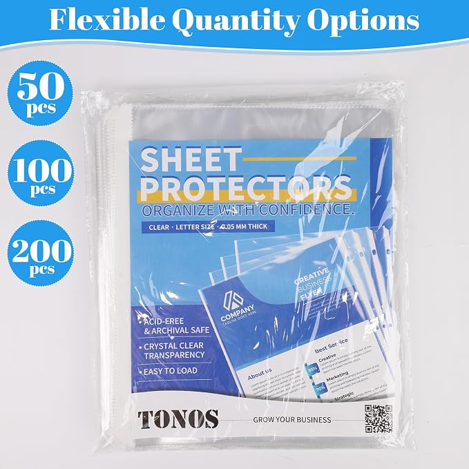 200 Pack Sheet Protectors for 3 Ring Binder - Image 9