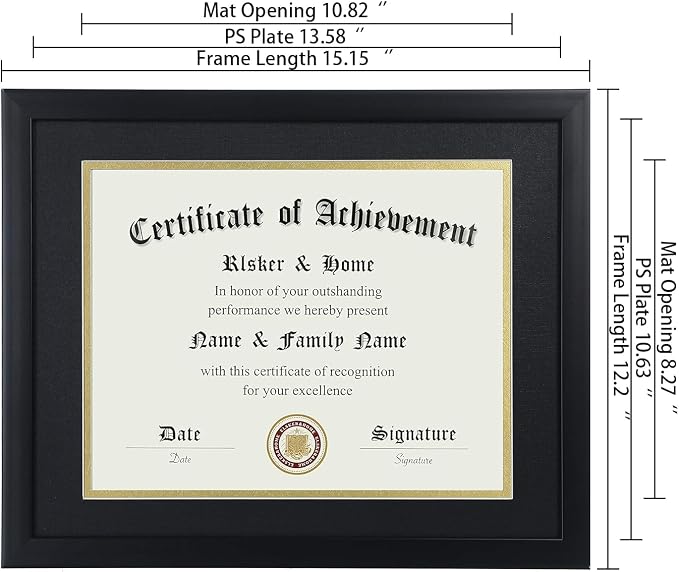ELSKER&HOME 8.5x11 Certificate Frame Black - Image 4