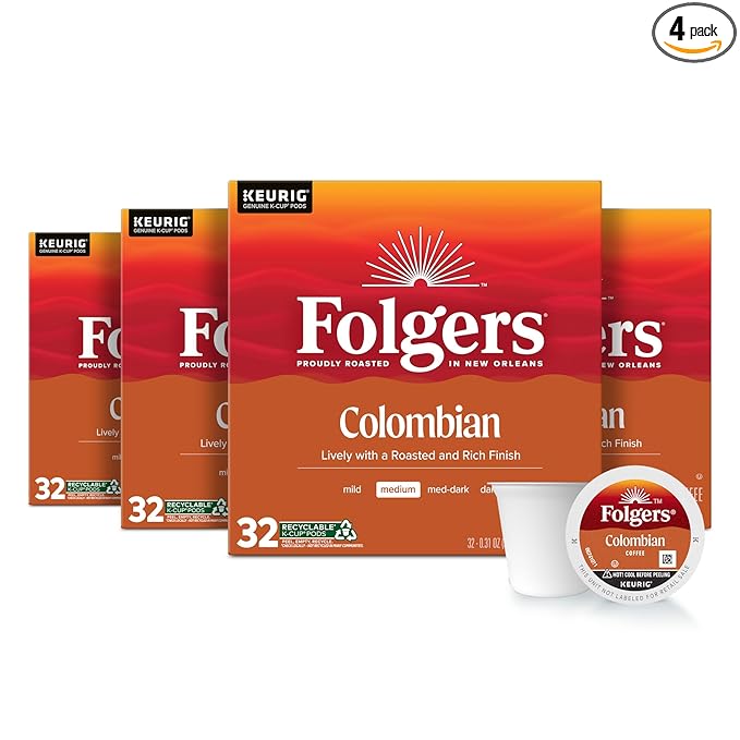 Folgers Colombian Medium Roast Coffee, 128 Keurig K-Cup Pods-DeskLoop Office
