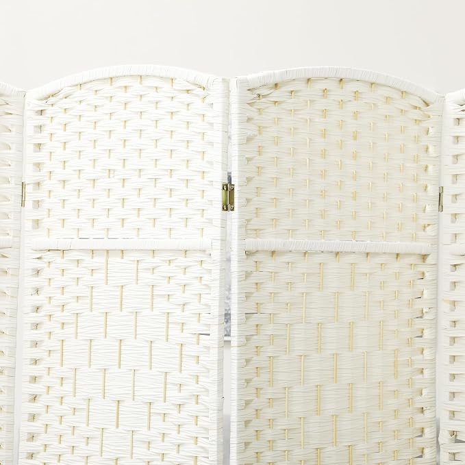 HOMCOM 6 Panel Room Divider, Hand-Woven Freestanding Wall Partition - Image 6
