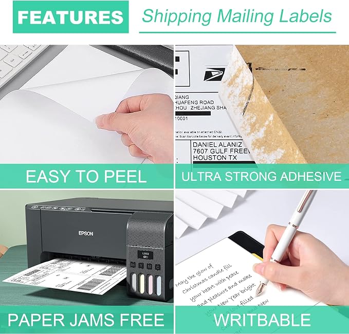 Half Sheet 8.5x5.5inch Shipping Mailing Label 1000 Counts, 2 Labels Per Sheet - Image 3