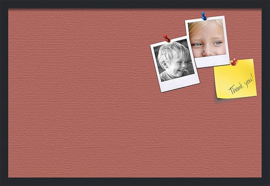 PinPix 30x20 Inch Cork Bulletin Board. This Decorative Framed Pin Board Comes with Crimson Pastel Design and a Satin Black Frame. Ideal for Home Office Decor or Message Board (PinPix-1807)-DeskLoop Office